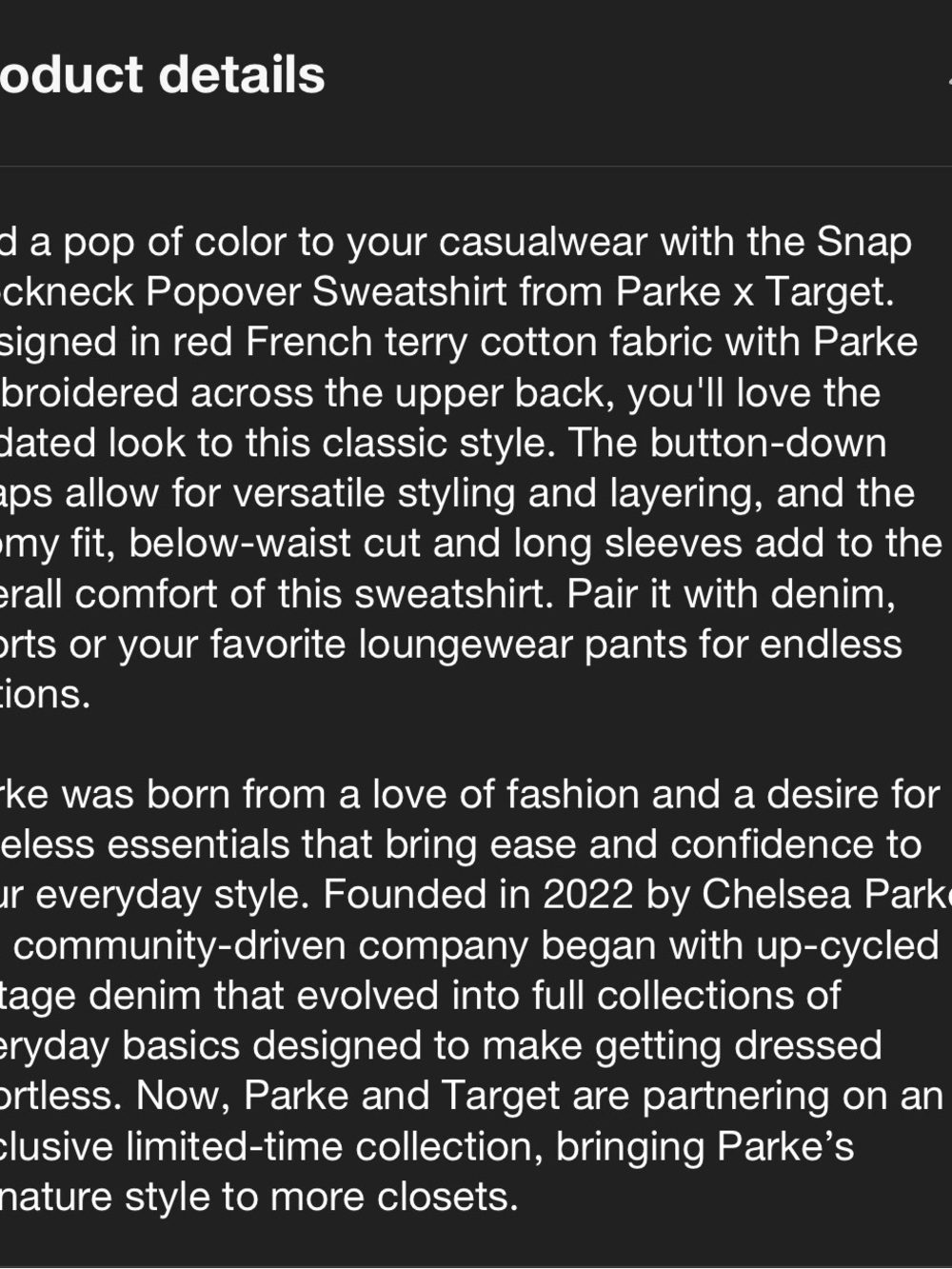 Snap- Mock Neck Popover Sweatshirt- Parke x Target - Picture 4 of 4